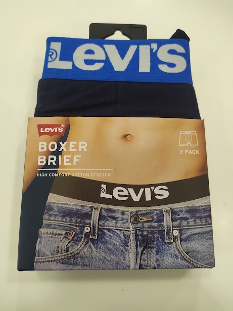 levis men solid basic boxer navy blazer/palace blue